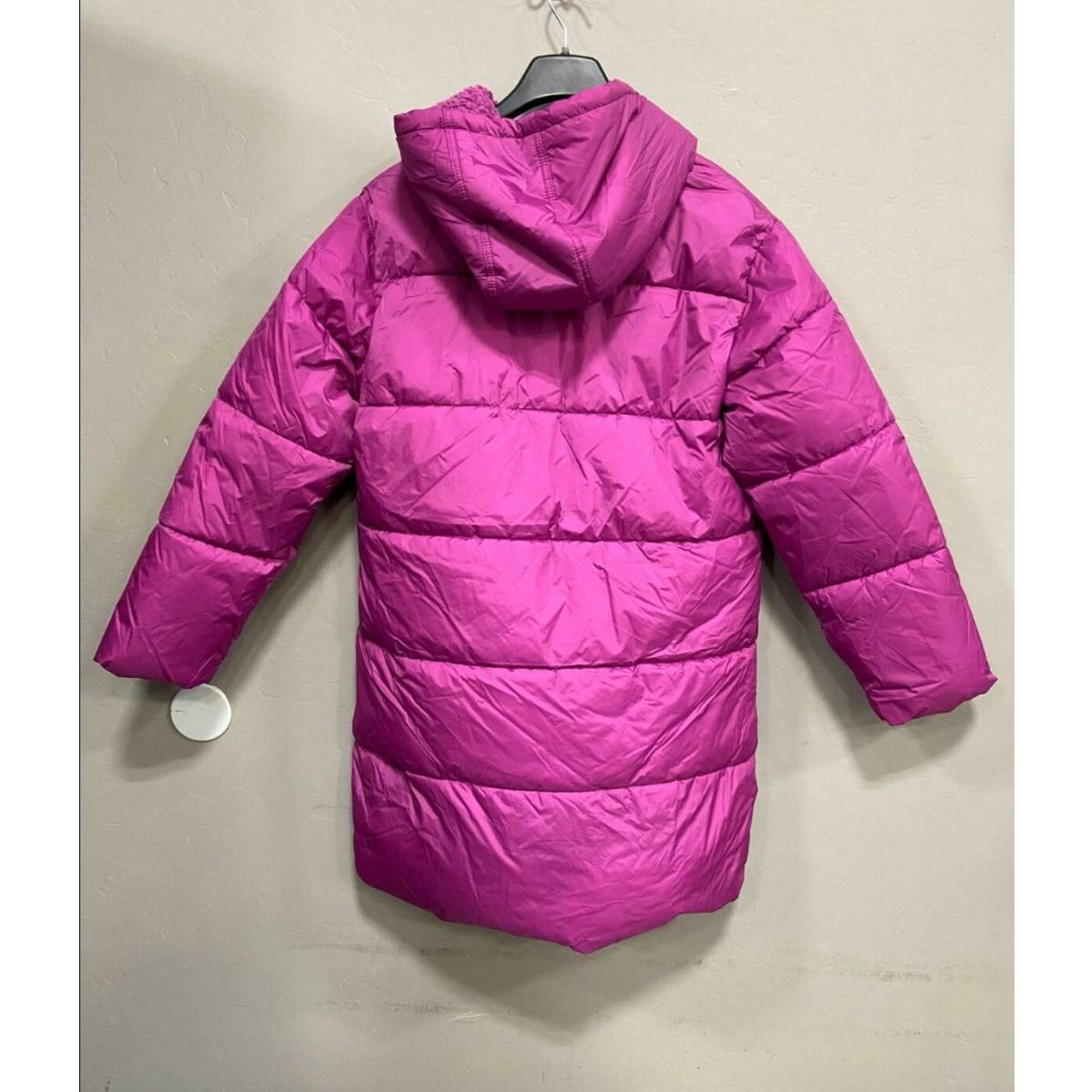 Women's Mid Length Matte Puffer Jacket Size XXL a New Day Magenta