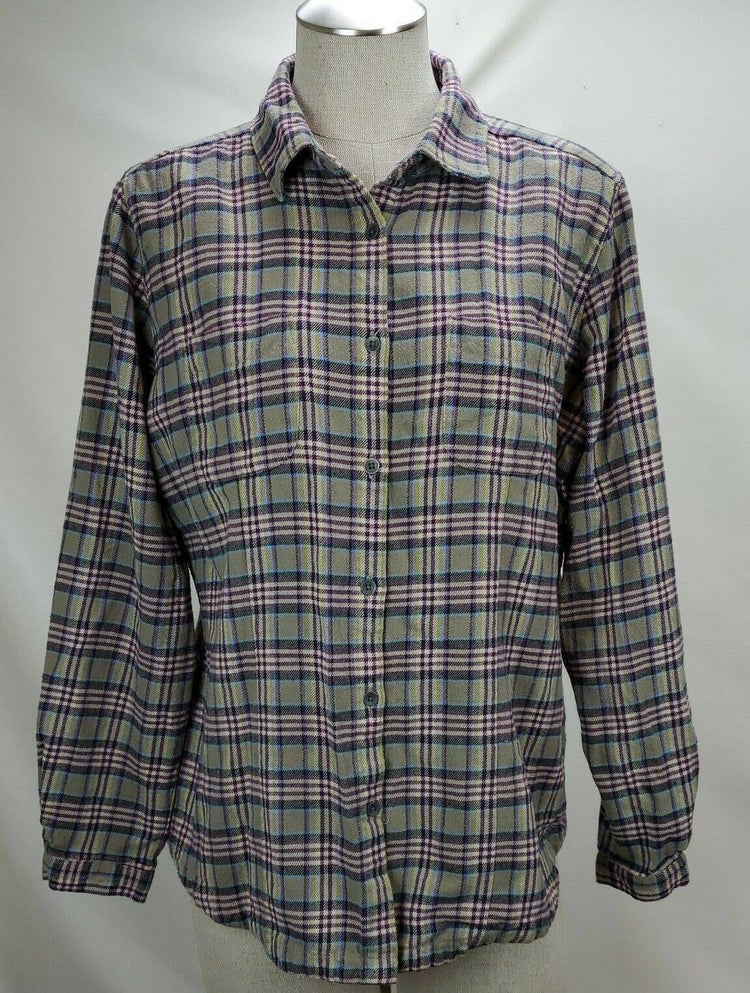 Woolrich Womens Flannel Button Down Plaid Shirt Size Small Multicolor Cotton