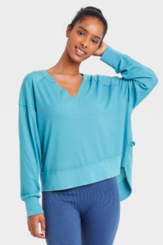 Women's Waffle Long Sleeve Top Size S JoyLab